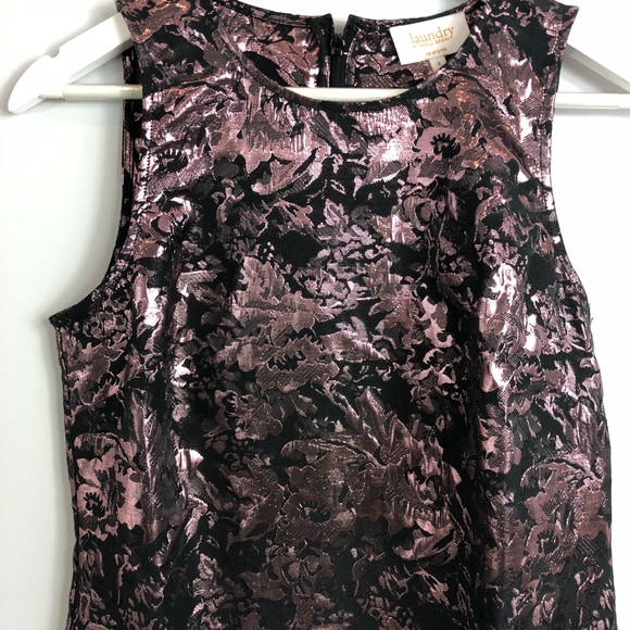 Laundry Pink Metallic Brocade Dress Size 4 - Picture 5 of 8